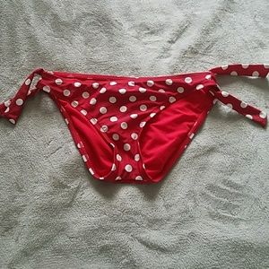 White and red Polka Swim  bottom